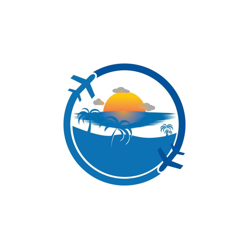 vetor de ícone de logotipo de viagens e férias