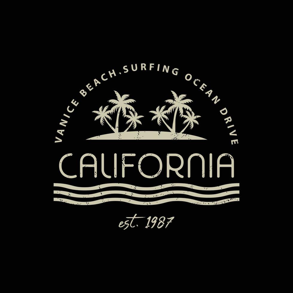 tipografia de ilustração de Califórnia. perfeito para design de camisetas vetor