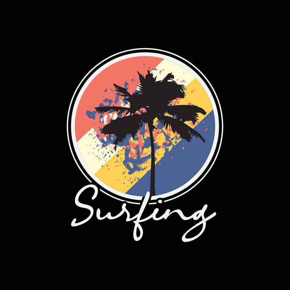 tipografia de ilustração de praia de surf. perfeito para design de camiseta vetor