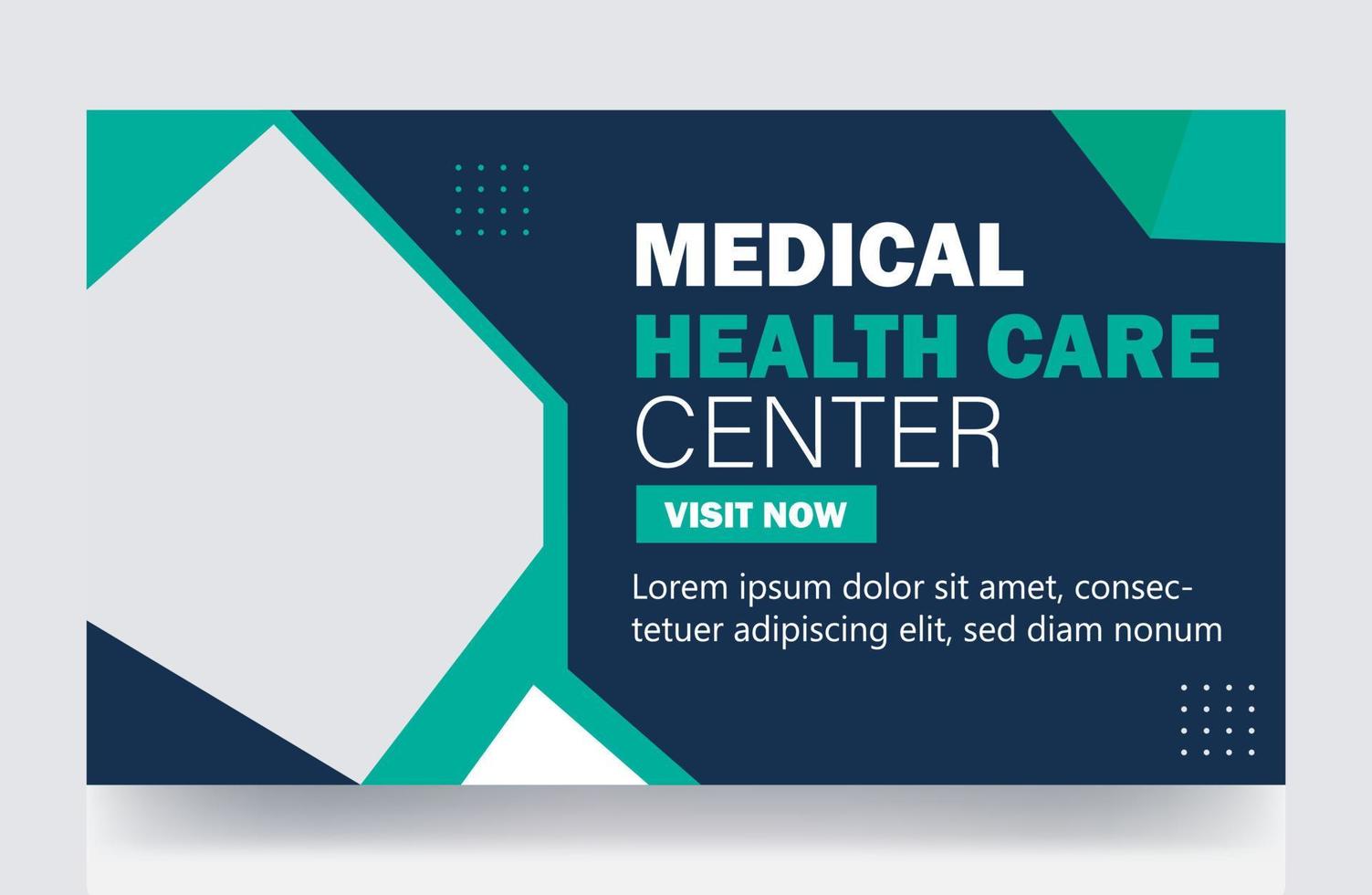 modelo de design de miniatura de postagem de capa médica de banner hospitalar vetor