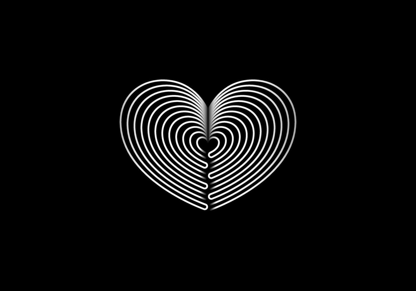 símbolo de monograma linear de coração vetor