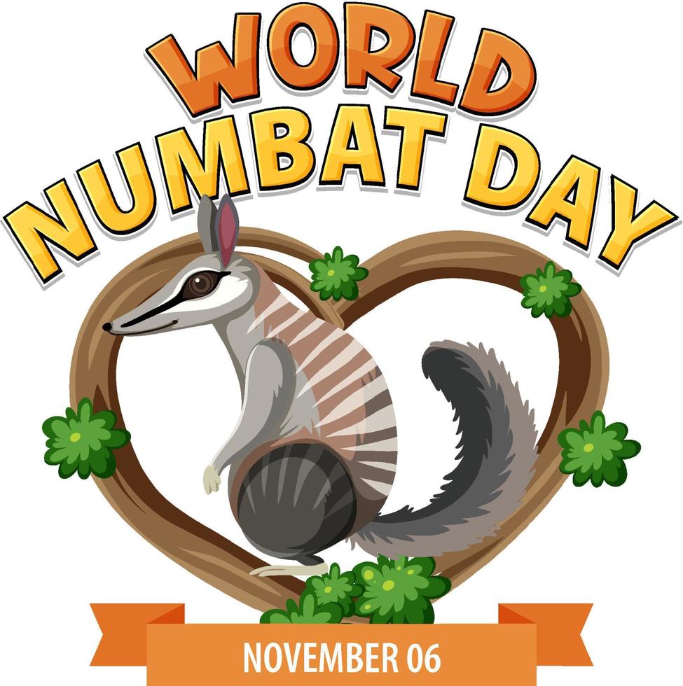 design de logotipo do dia mundial numbat vetor