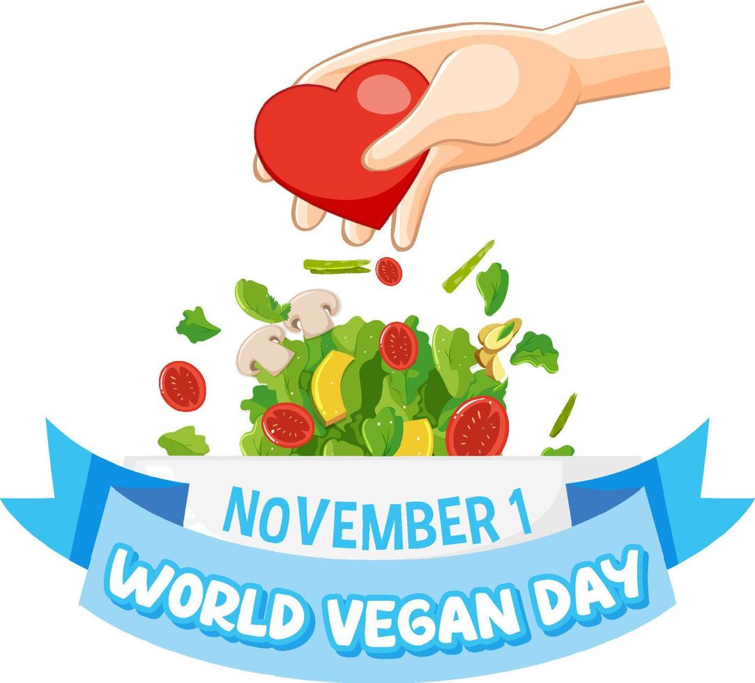 conceito de logotipo do dia mundial do vegan vetor