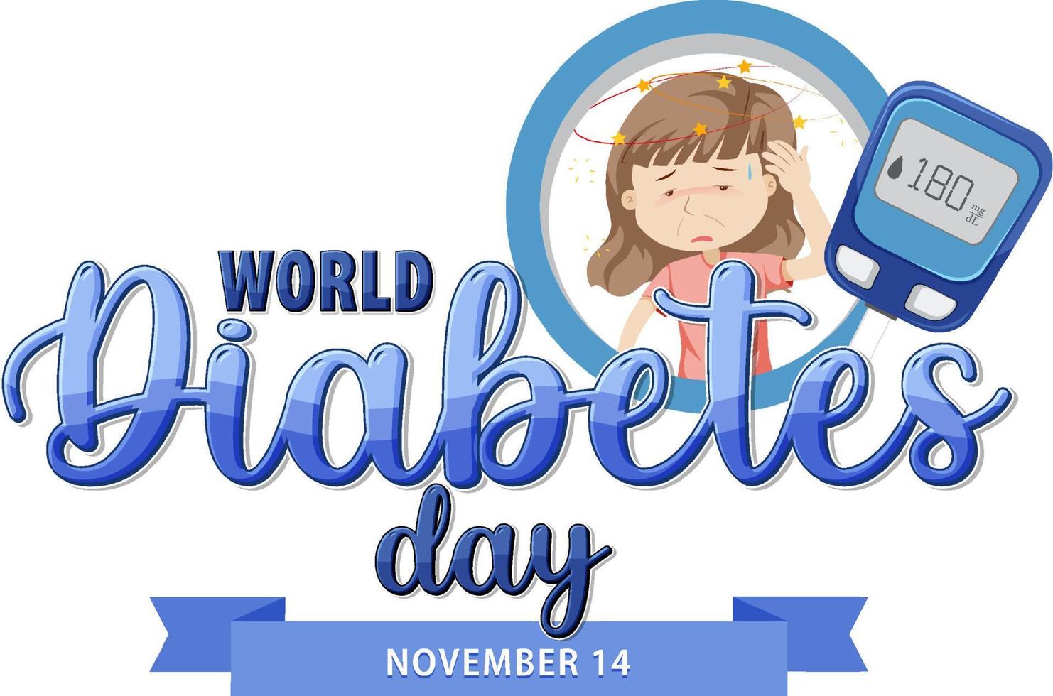 design de cartaz do dia mundial do diabetes vetor