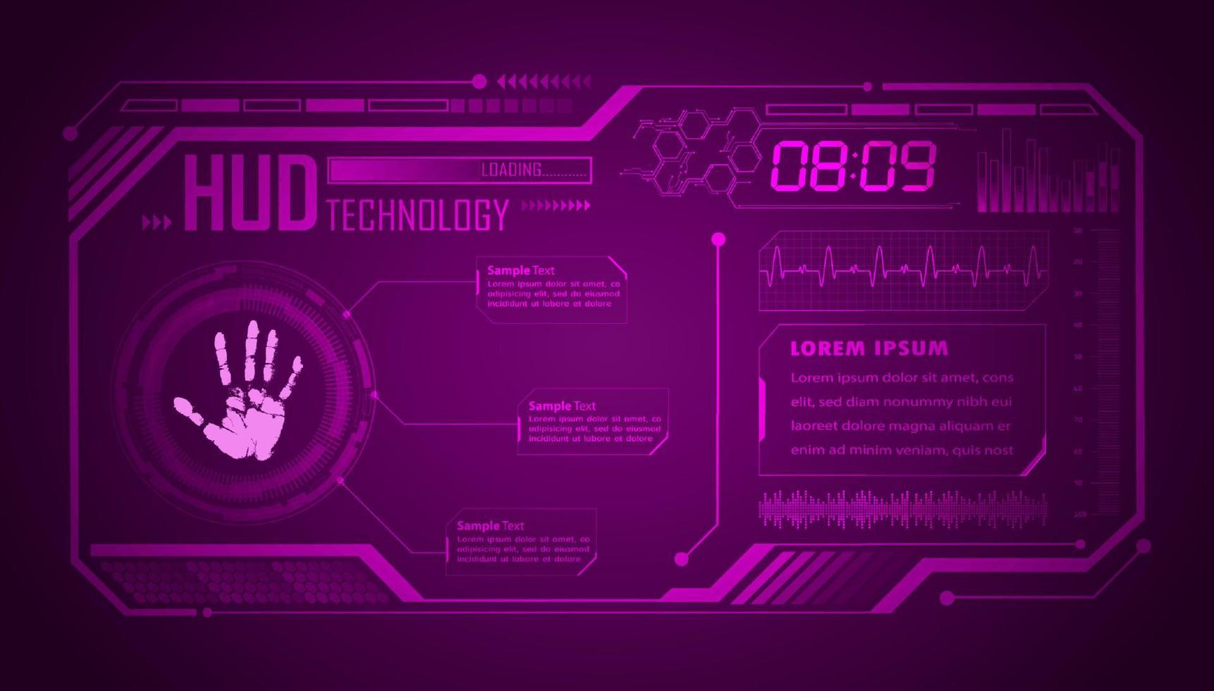 fundo de tecnologia hud moderno vetor