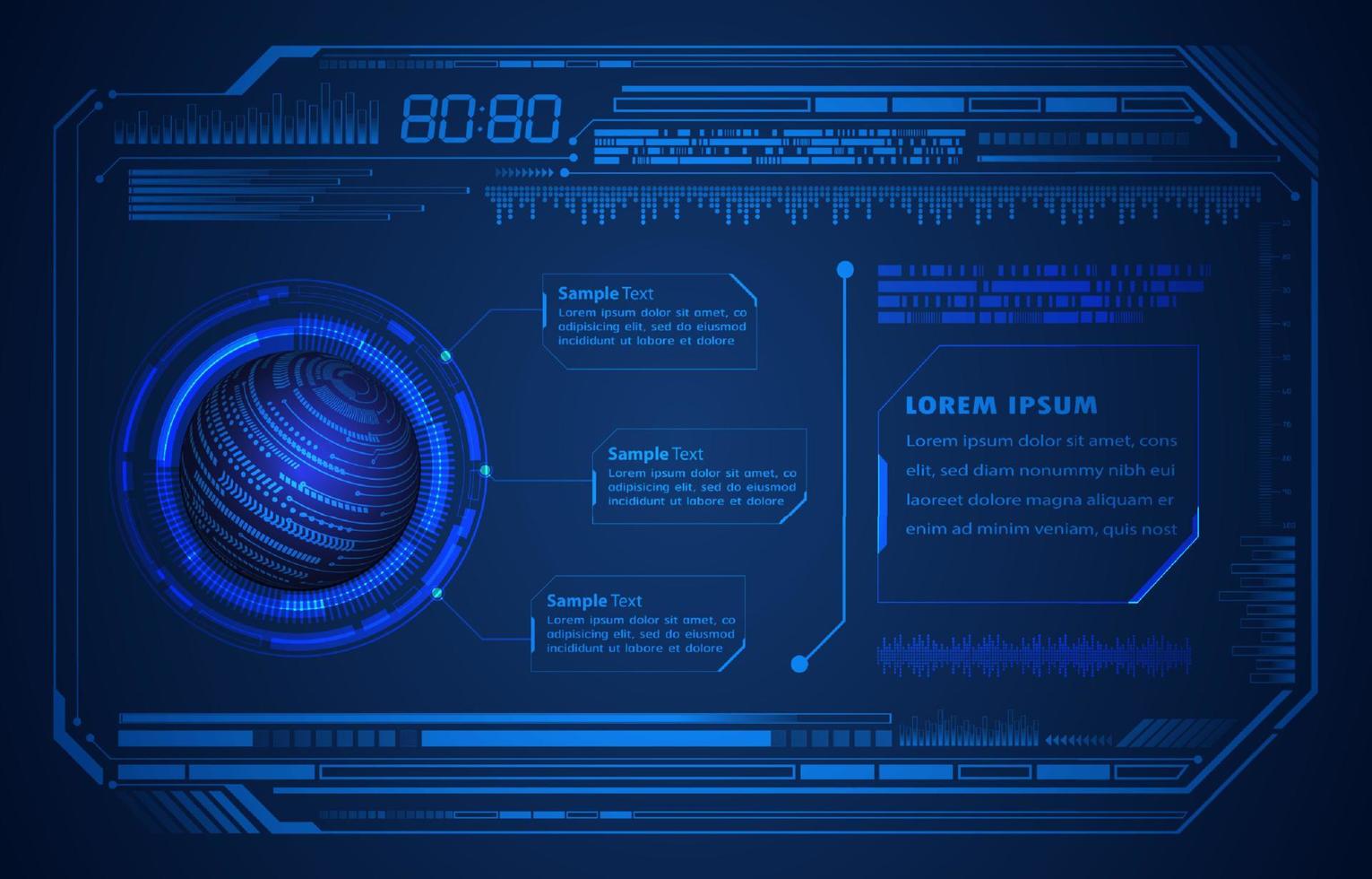 fundo de tecnologia hud moderno vetor