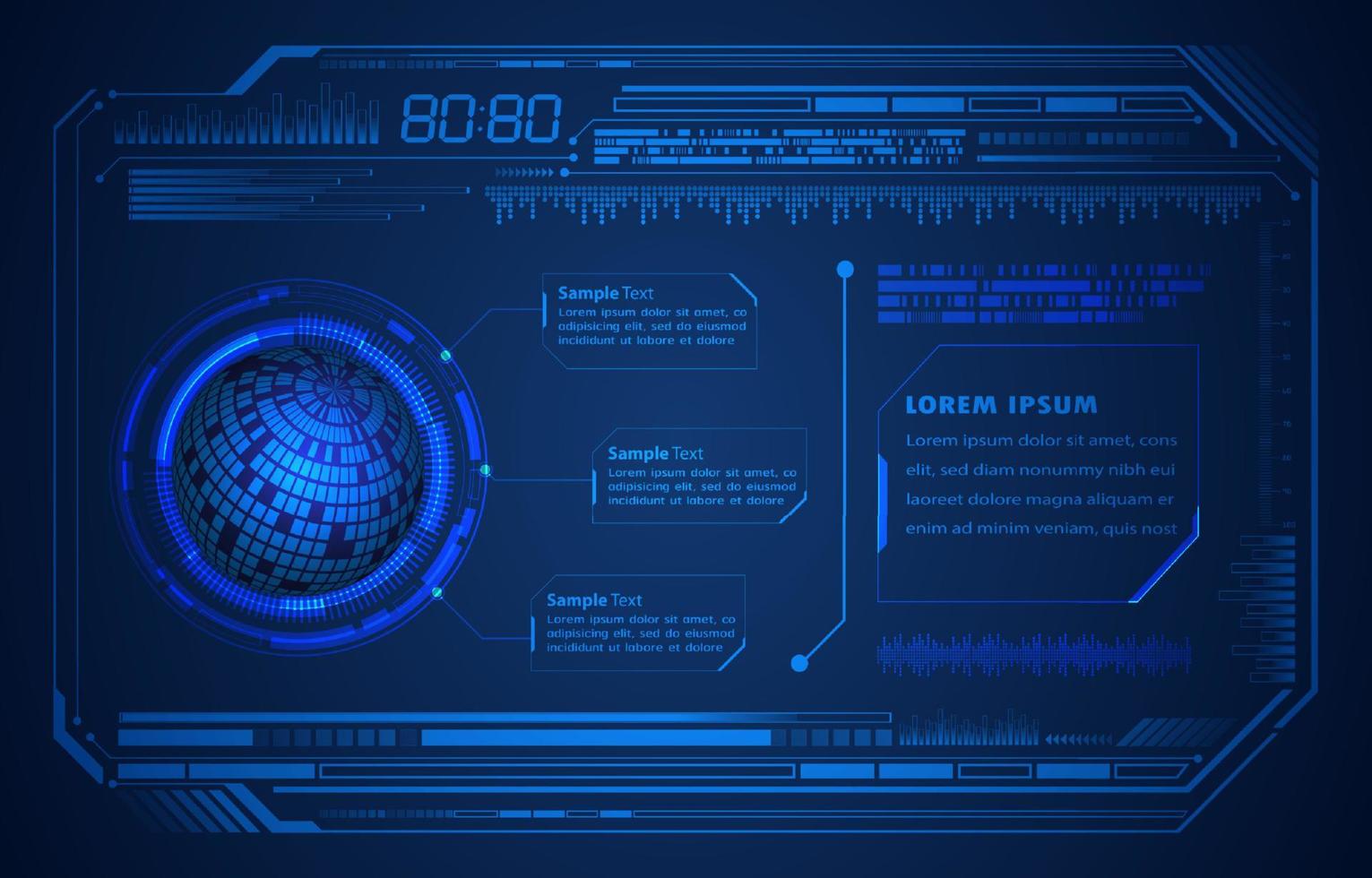 fundo de tecnologia hud moderno vetor