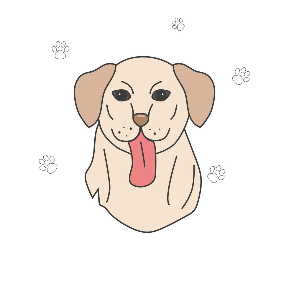 um cão retriever com uma língua no estilo de um doodle para cartazes cartazes banners vetor