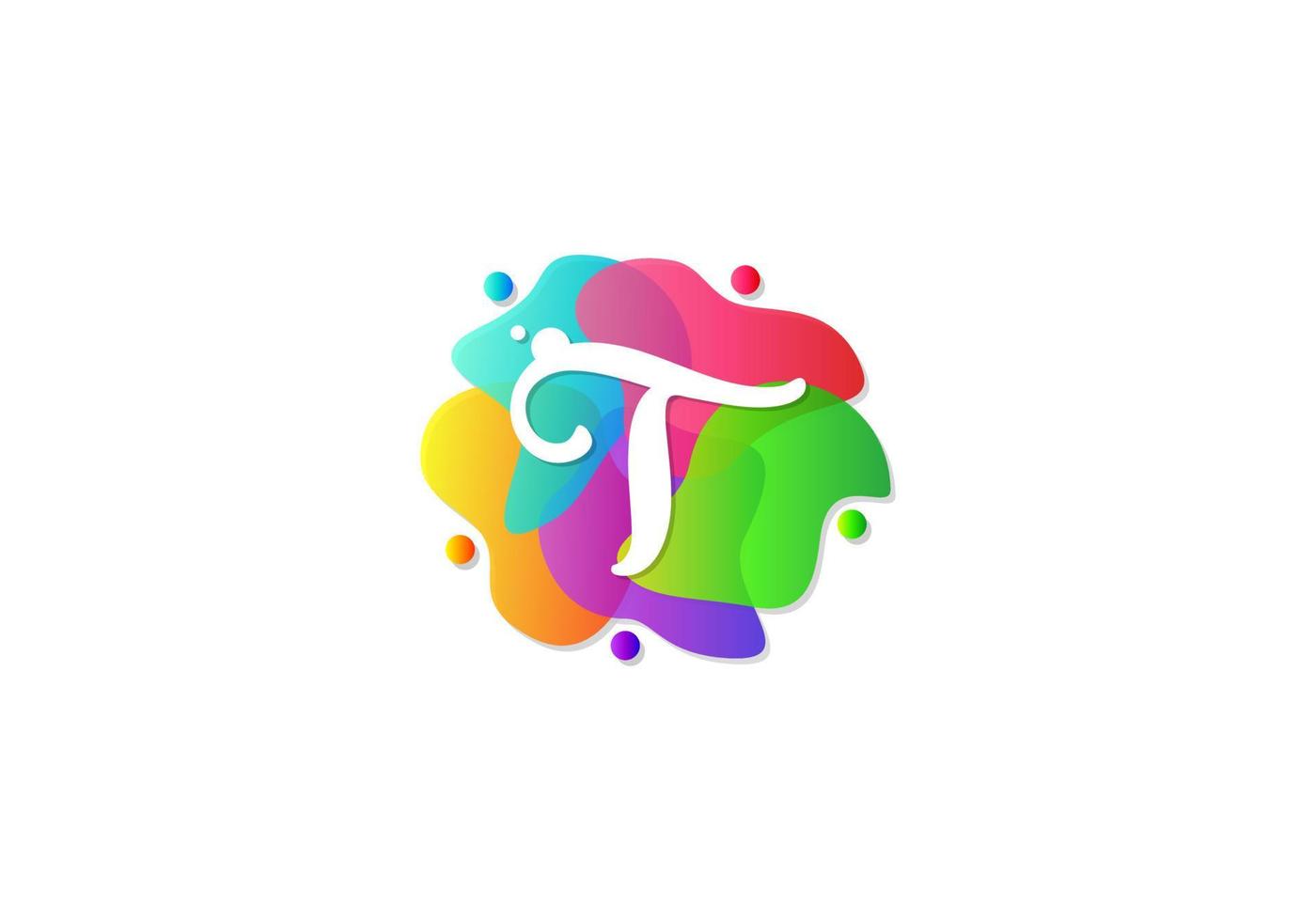 letra t logotipo gradiente colorido, vetor de design de modelo de logotipo.