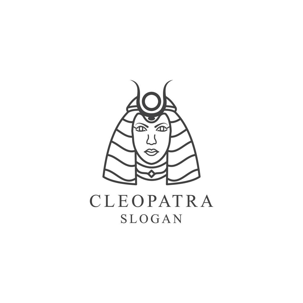 modelo de design de logotipo de ícone de Cleópatra. luxo, vetor