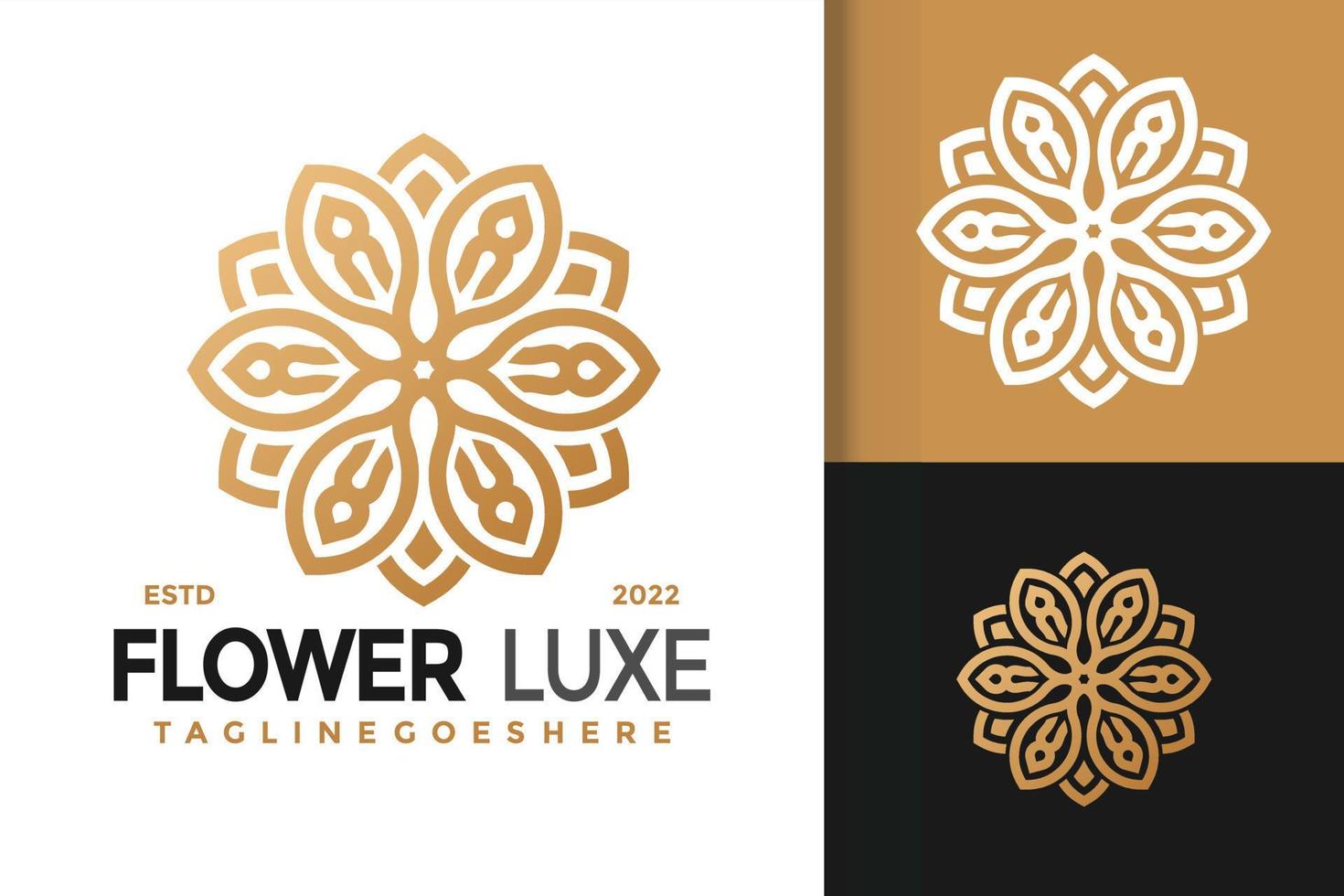 design de logotipo elegante de flor de luxo, vetor de logotipos de identidade de marca, logotipo moderno, modelo de ilustração vetorial de designs de logotipo