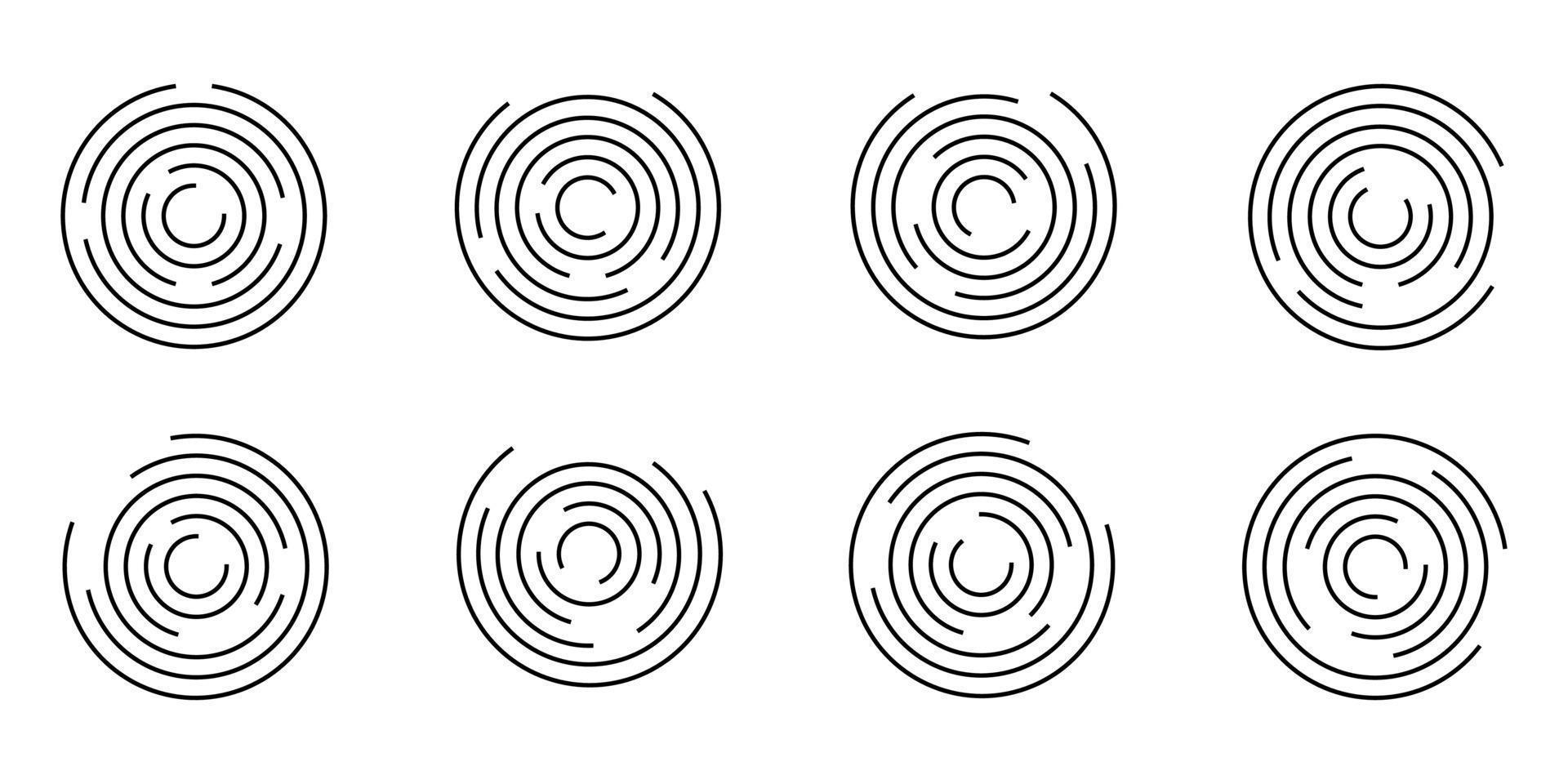 elemento de vetor geométrico de círculo concêntrico