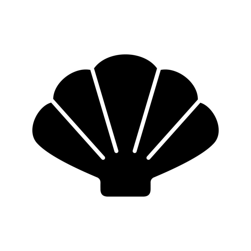 ícone plano do mar de concha vetor