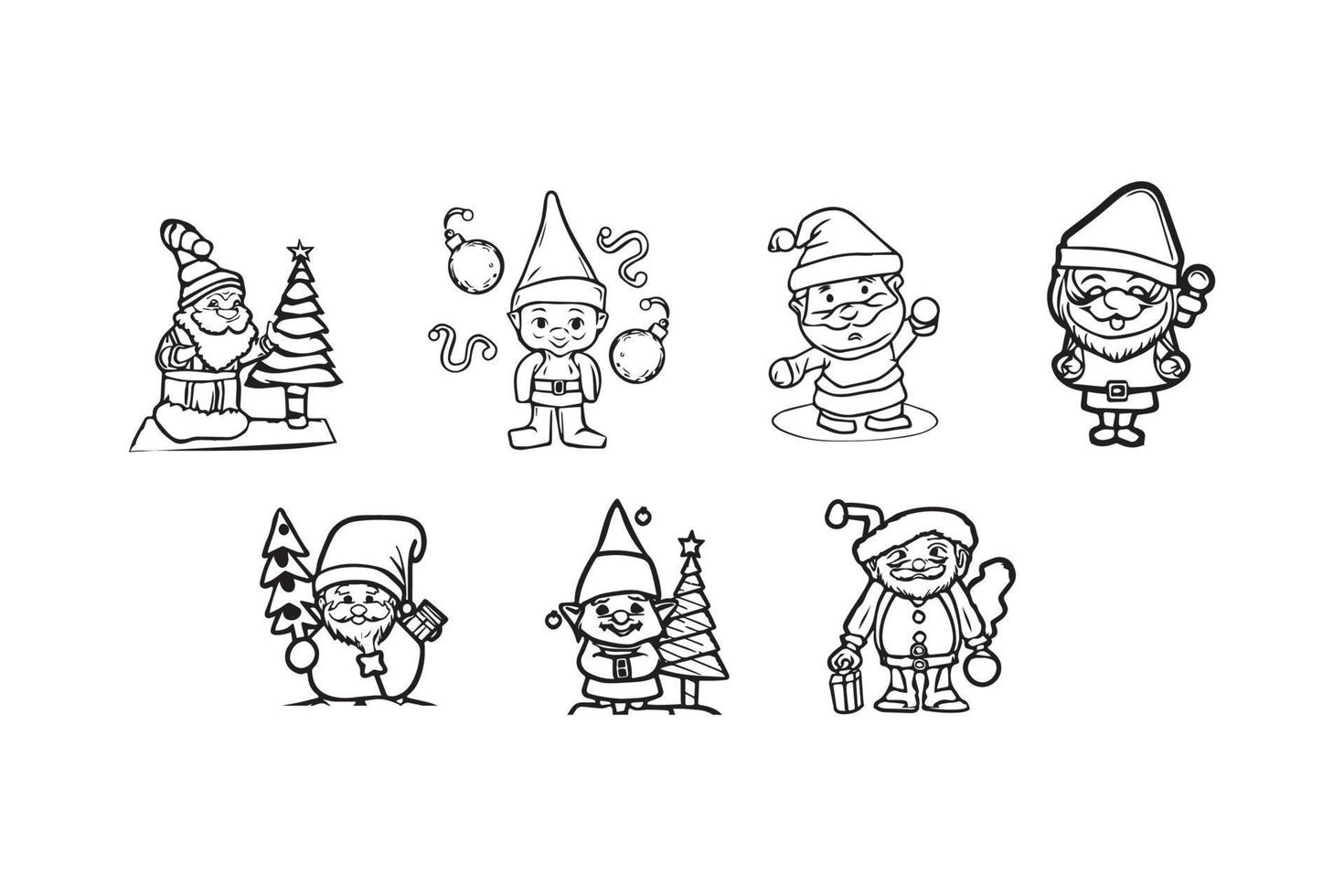 página de colorir de natal para desenho vetorial de crianças vetor