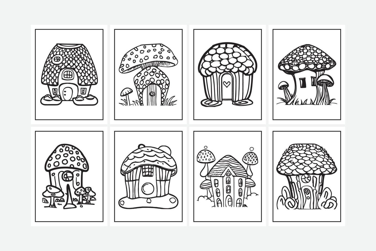 vetor de design de páginas para colorir de cogumelo