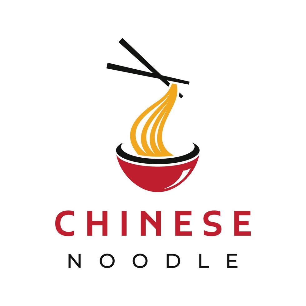 modelo de design de logotipo para deliciosa sopa de macarrão chinês e japonês e pratos de ramen tipos asiáticos de comida. logotipos para empresas, restaurantes, cafés e lojas. vetor