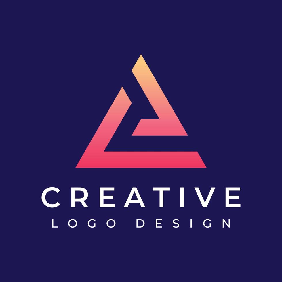 elemento de design de modelo de logotipo abstrato criativo letra inicial um monograma geométrico ou minimalista com estilo moderno, fonte moderna. logotipo para negócios, negócios ou carteira de identidade, branding e empresa. vetor