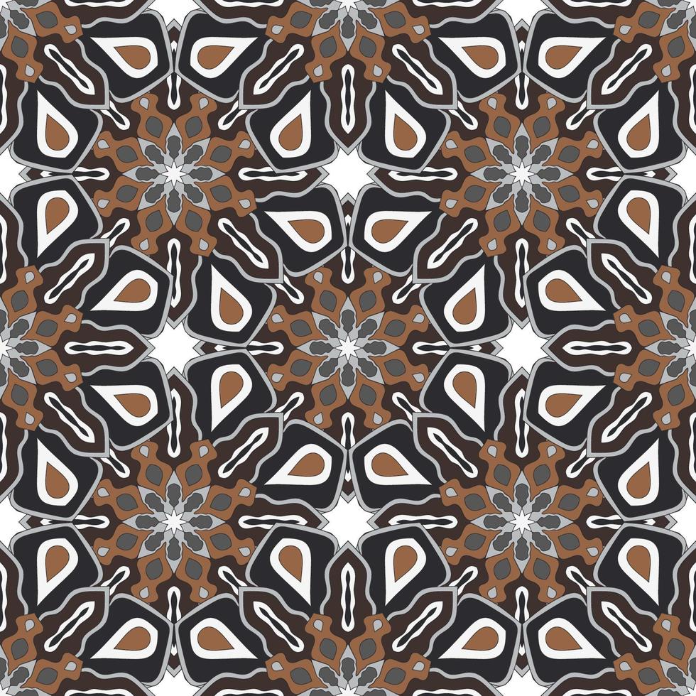 abstrato sem costura padrão com flor mandala. mosaico, azulejo. fundo floral. vetor