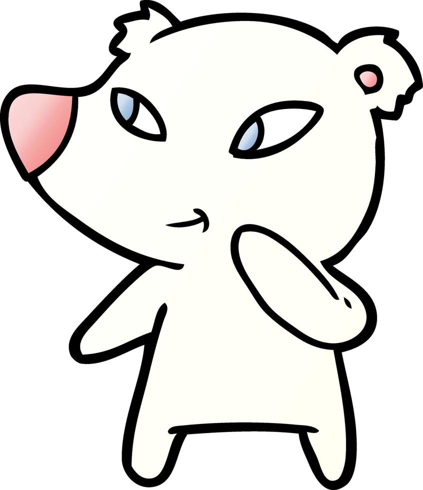personagem de urso polar vetorial em estilo cartoon vetor
