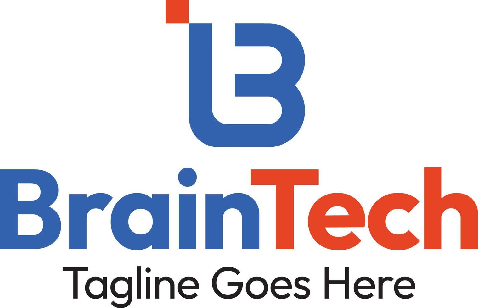 tecnologia de logotipo-cérebro letra b vetor