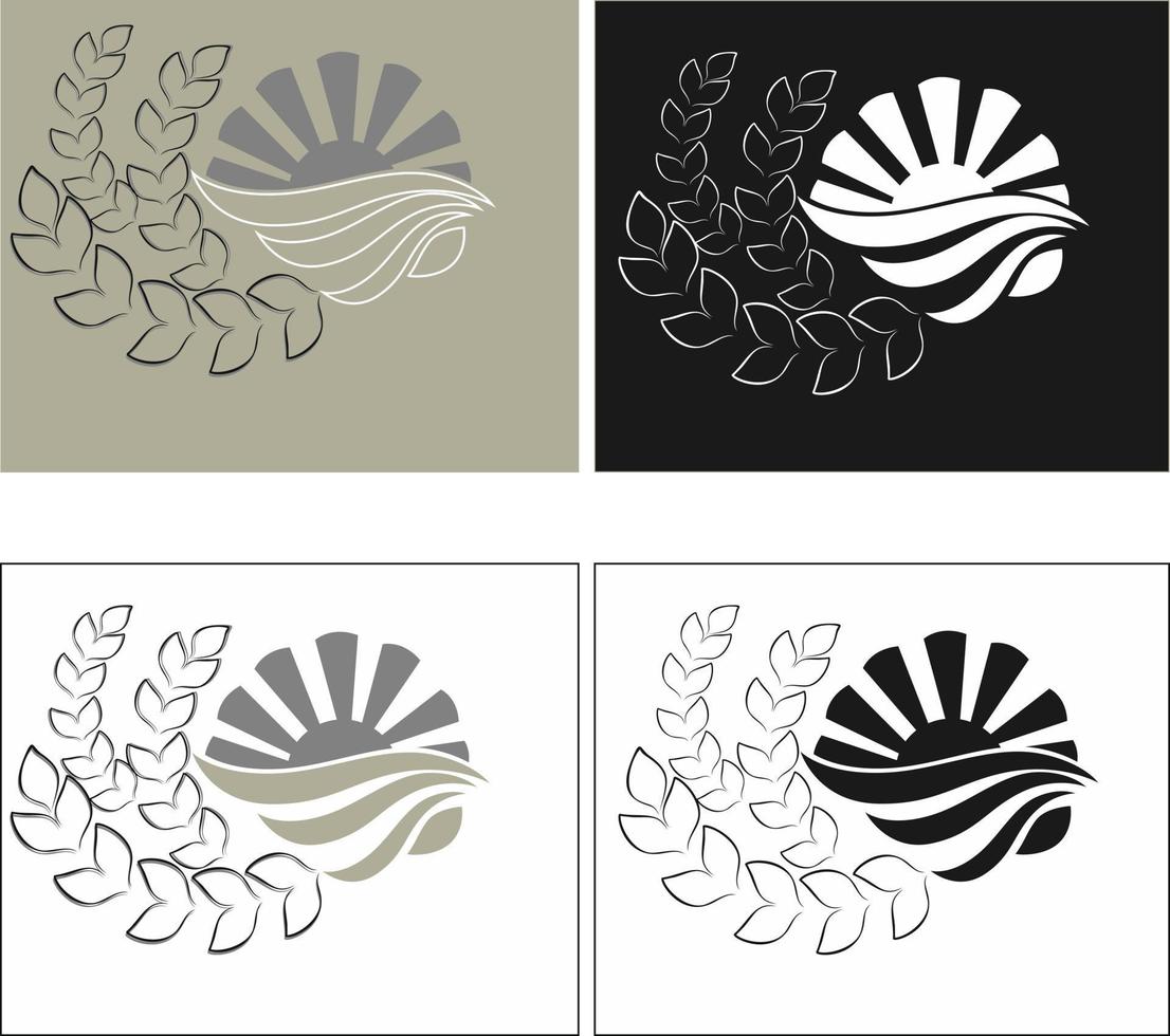 os elementos gráficos para o design do logotipo estão associados ao complexo agroindustrial ou são cultivados em condições ecologicamente corretas. ilustração de negócios em um fundo branco vetor