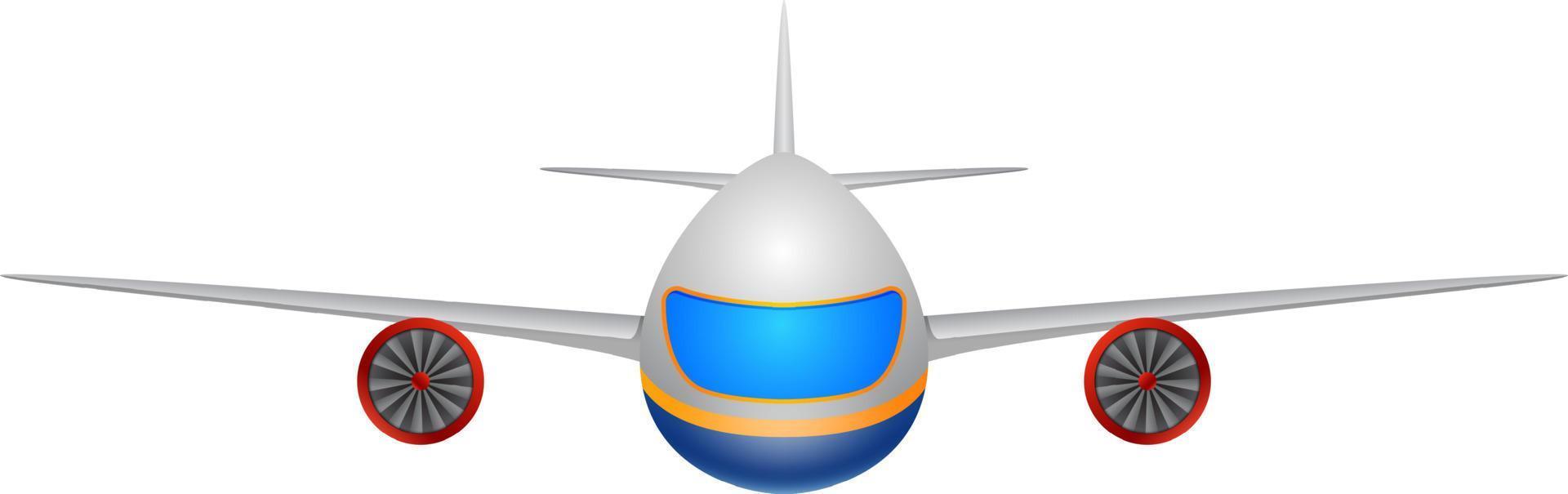 ilustração de uma vista frontal de um avião em um fundo branco vetor