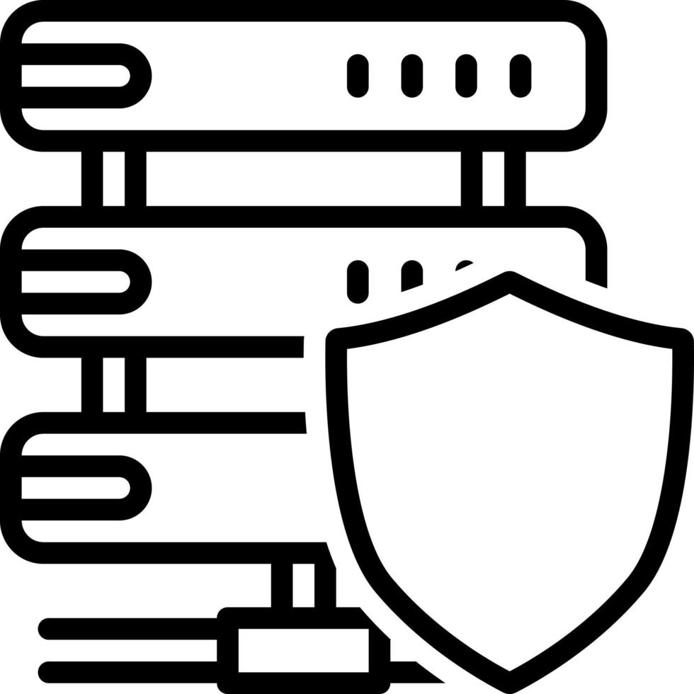 ícone de linha para escudo de servidor vetor