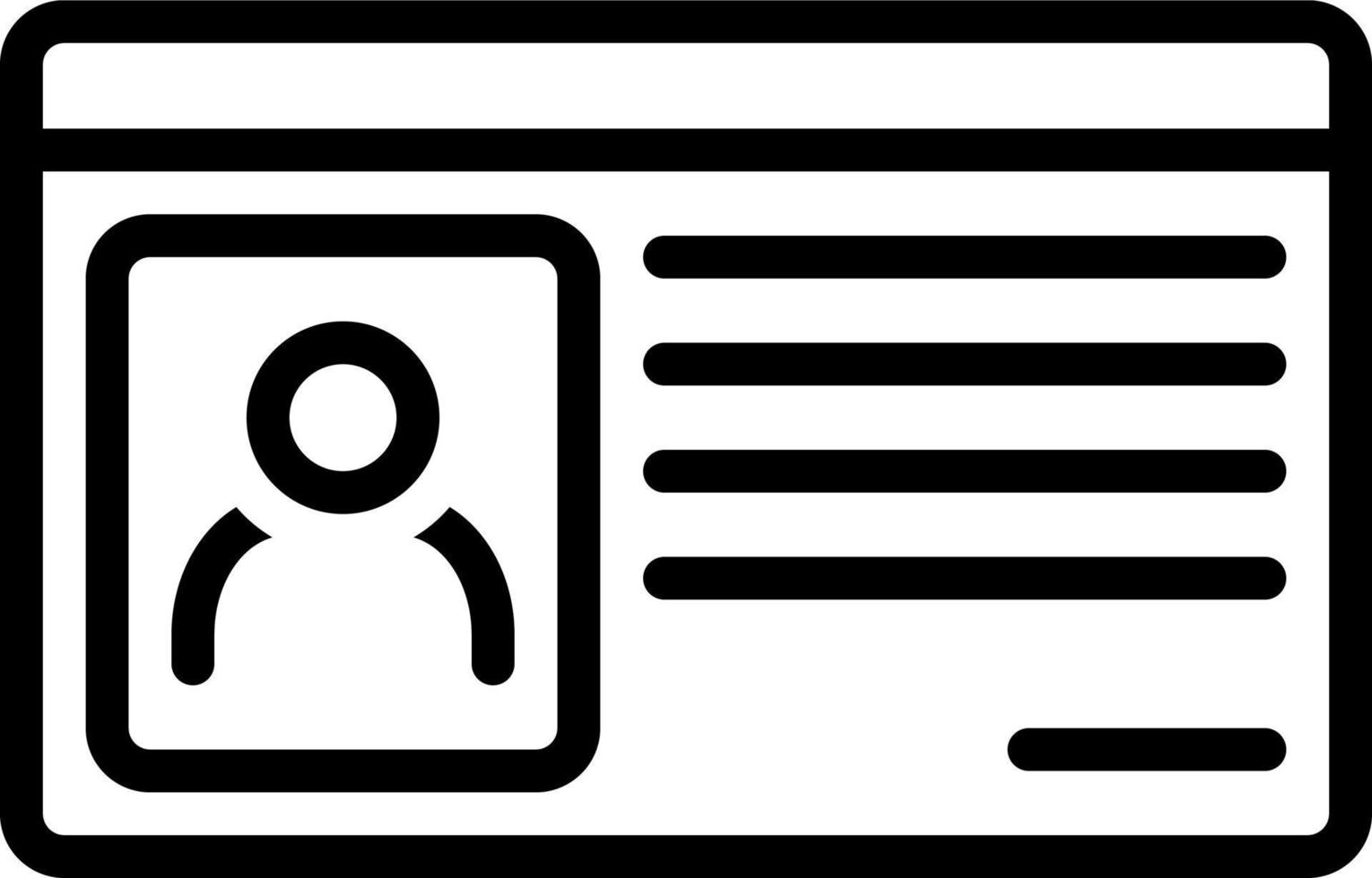 ícone de linha para cartão de identificação vetor
