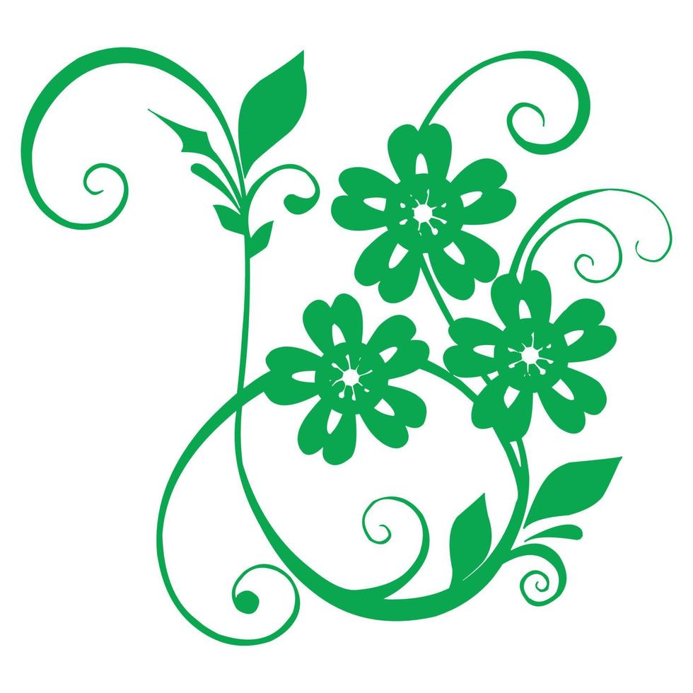 design de vetor de ornamento floral verde