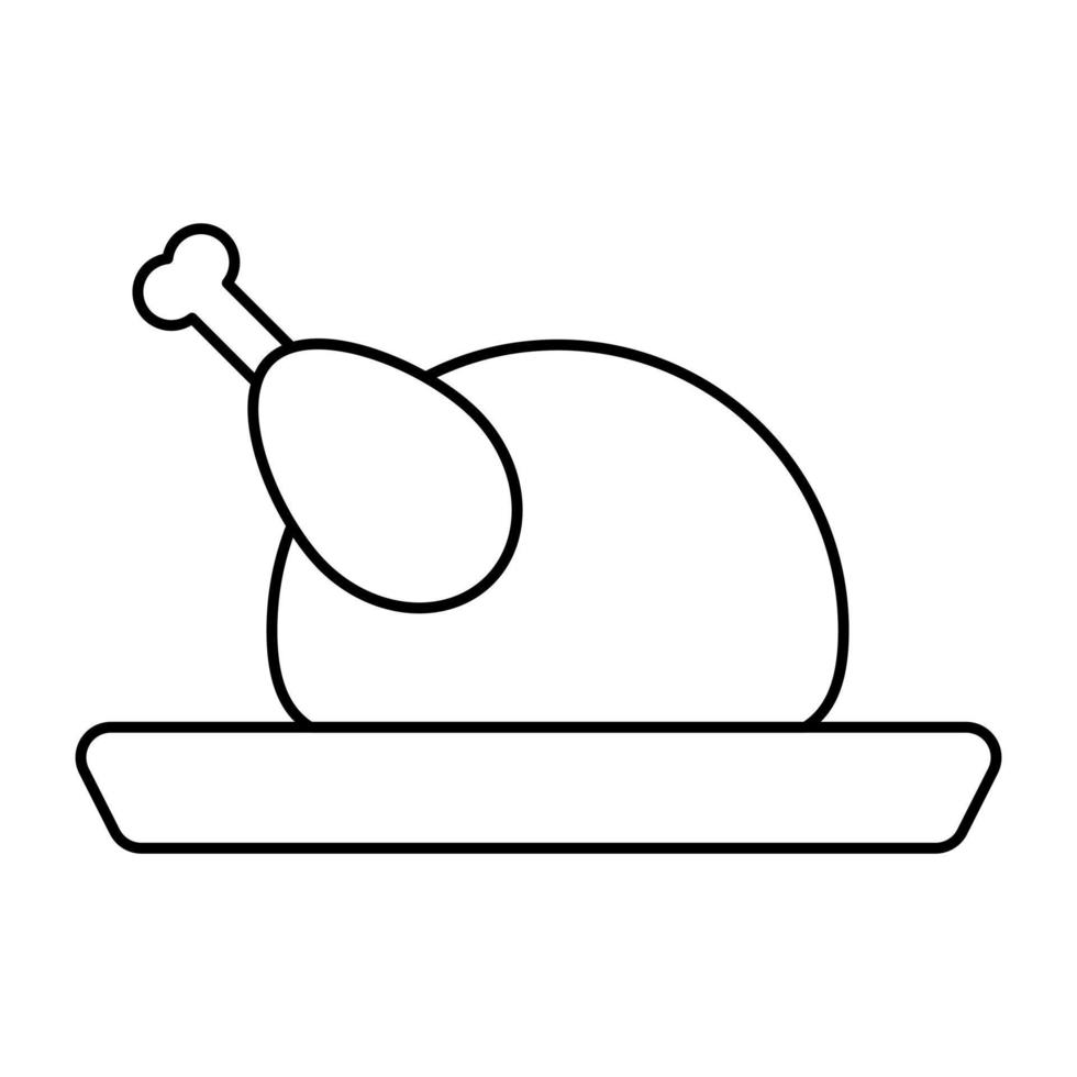 um ícone de download premium de peru de frango vetor