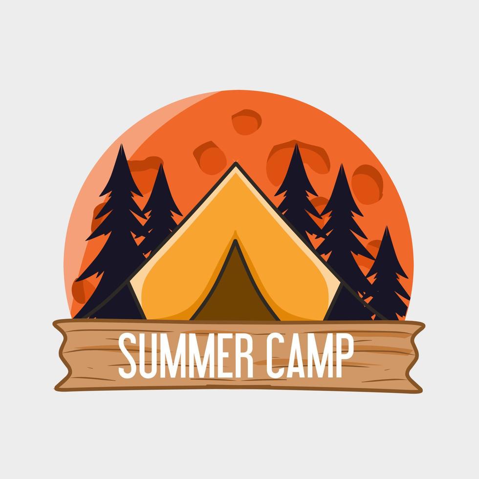 vetor de ilustração de design gráfico de acampamento de verão perfeito para impressão, etc