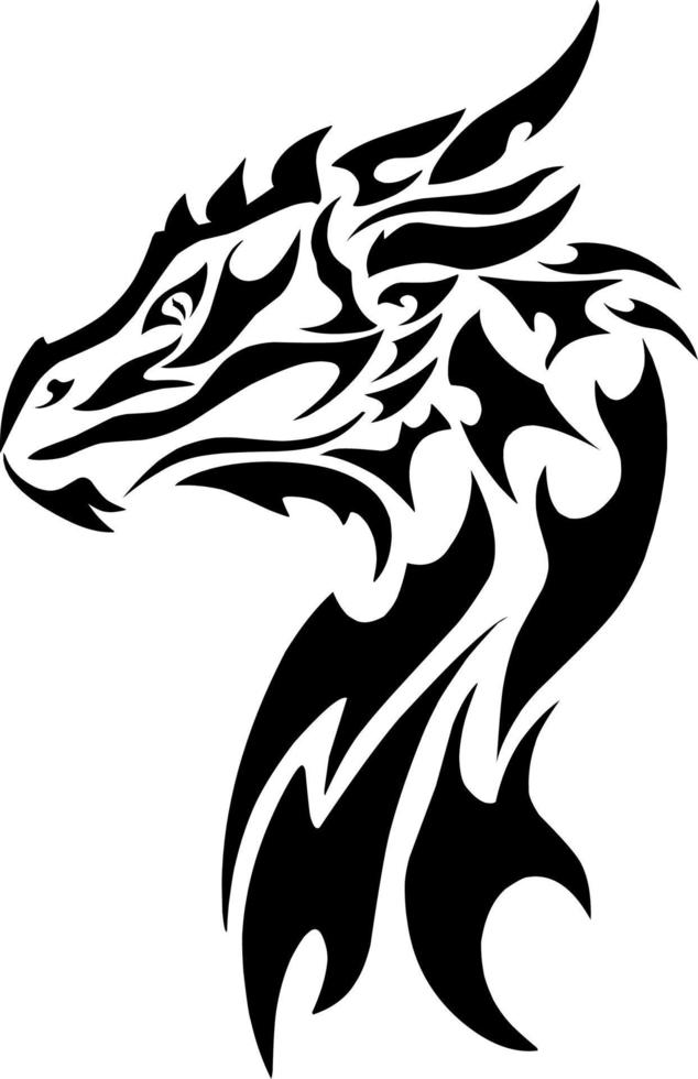 ilustração vetorial gráfico de elemento de tatuagem de arte tribal dragão vetor