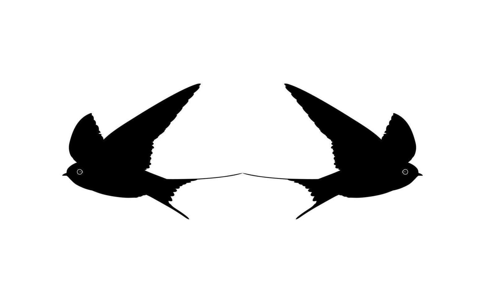 par da silhueta de pássaro de andorinha voadora para logotipo, pictograma, site. ilustração de arte ou elemento de design gráfico. vetor
