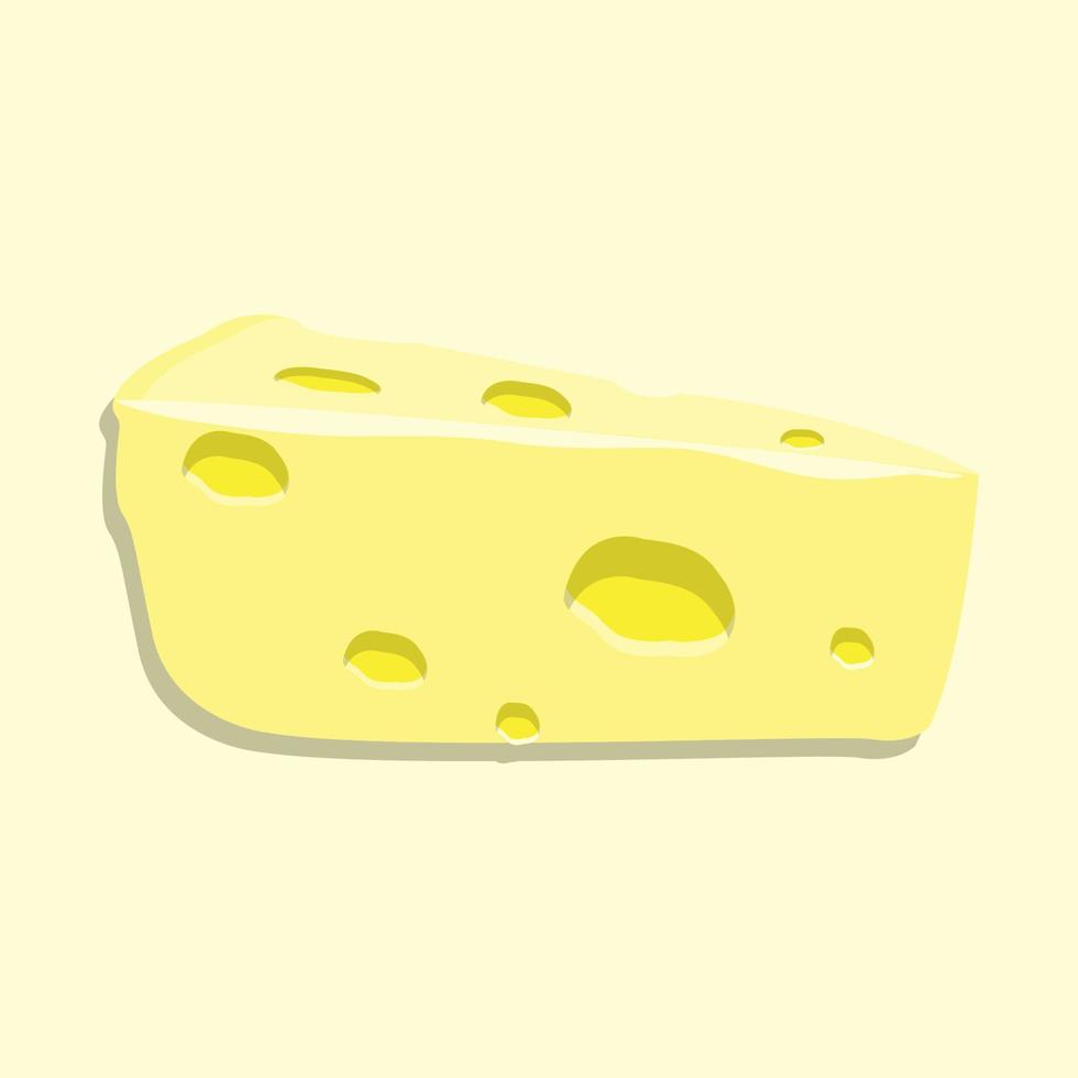 vetor de queijo amarelo com uma sombra