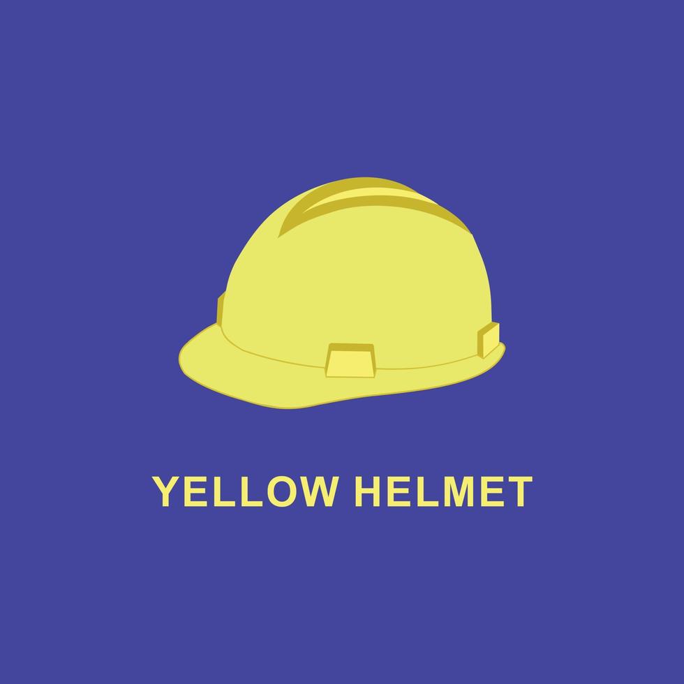 capacete amarelo para ilustração plana de trabalhador vetor