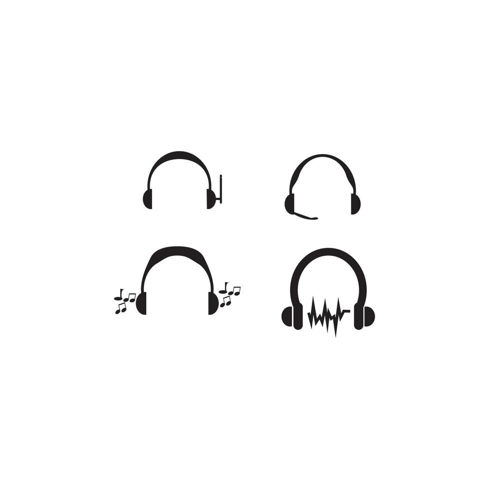 logotipo do ícone do fone de ouvido, design vetorial vetor