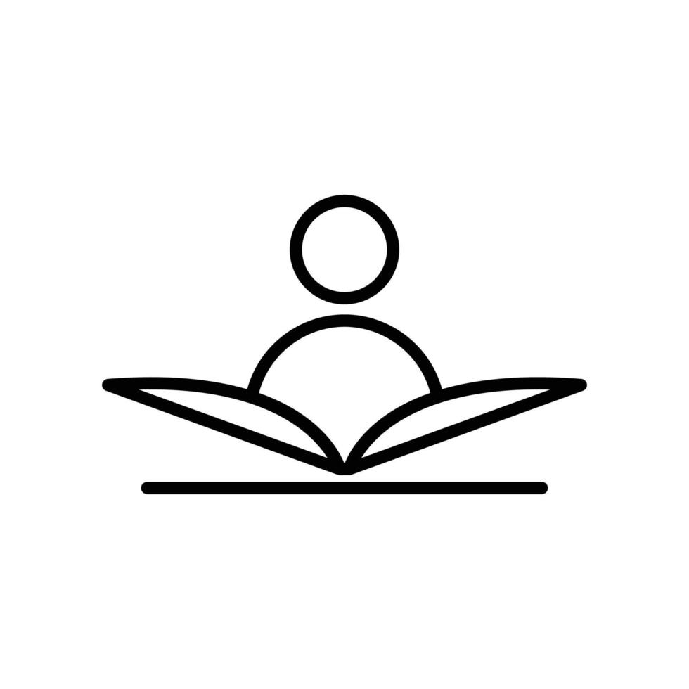 ilustração de ícone de linha de pessoas com livro aberto. ilustração de ícone relacionada ao livro de leitura. design vetorial simples editável. vetor