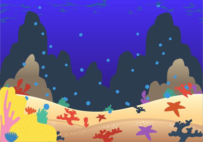 Seabad coral cartoon vector