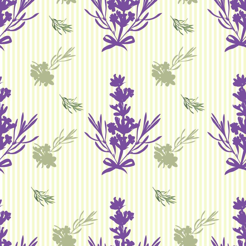 fundo de flores de lavanda sem costura. ilustração botânica. vetor