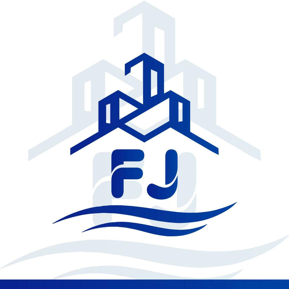 logotipo imobiliário azul para sua empresa e design de logotipo do youtube vetor
