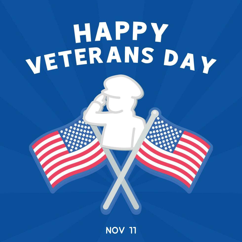 bandeira em comemoração ao dia dos veteranos obrigado kawaii doodle ilustração vetorial plana vetor premium