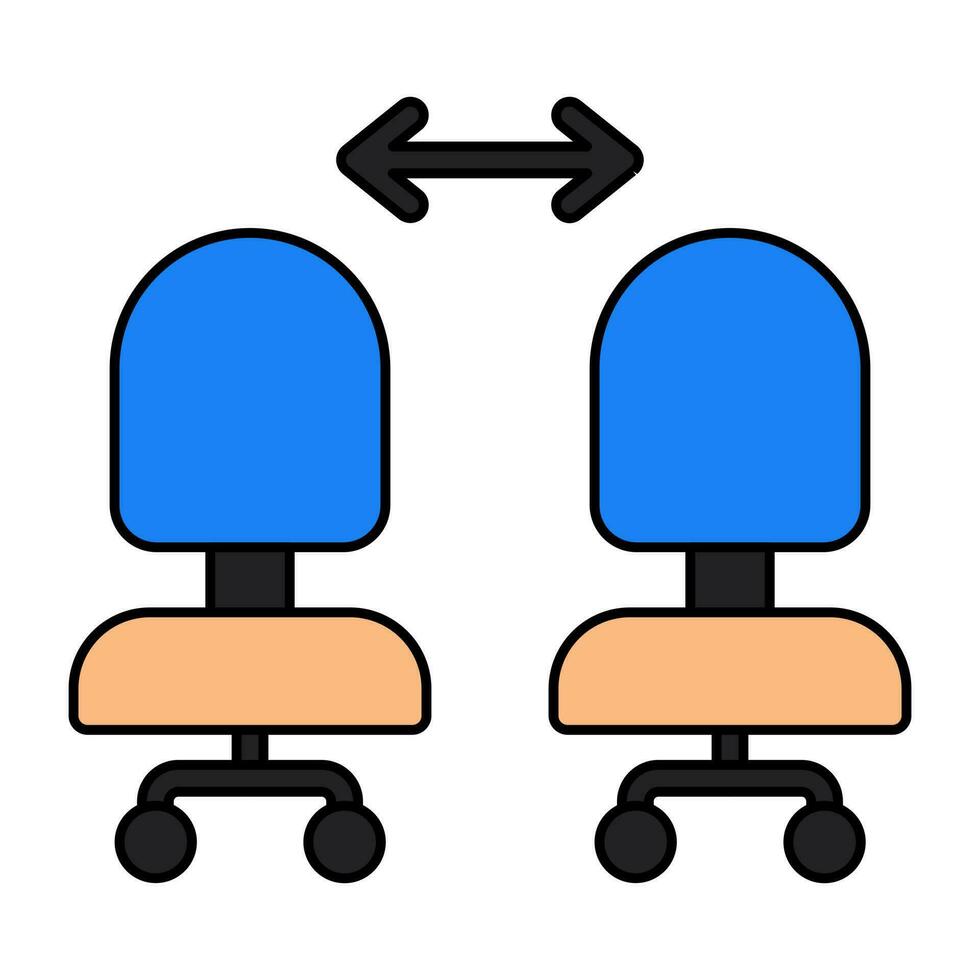 ícone de design moderno de distância de assentos vetor