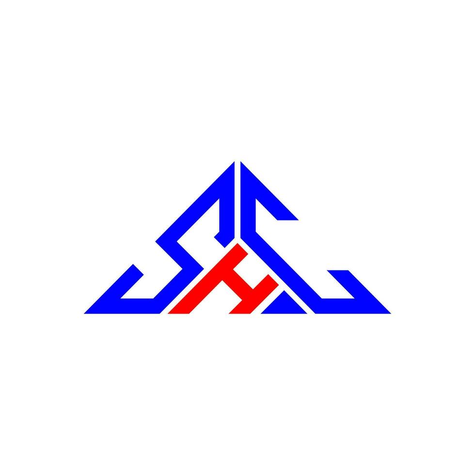 shc letter logo design criativo com gráfico vetorial, shc logotipo simples e moderno em forma de triângulo. vetor