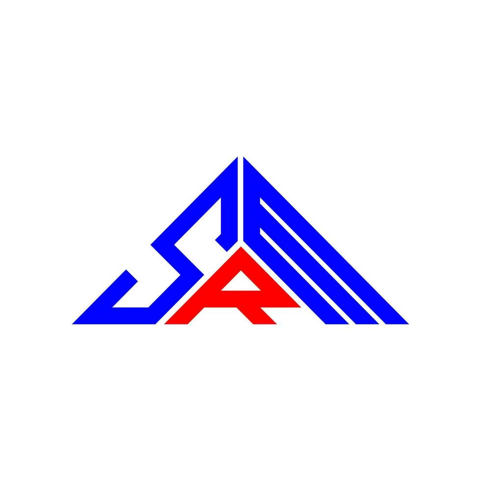 design criativo do logotipo da carta srm com gráfico vetorial, logotipo simples e moderno srm em forma de triângulo. vetor