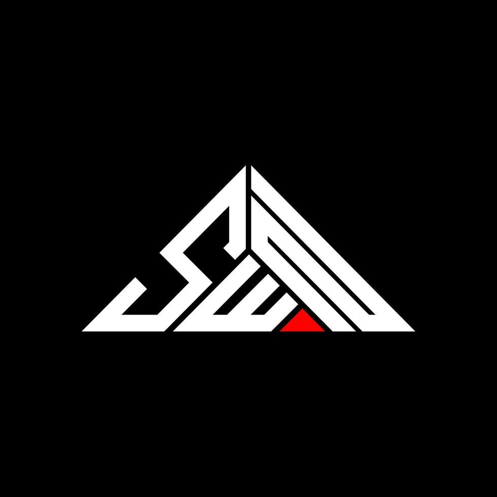 design criativo do logotipo da carta swn com gráfico vetorial, logotipo simples e moderno swn em forma de triângulo. vetor