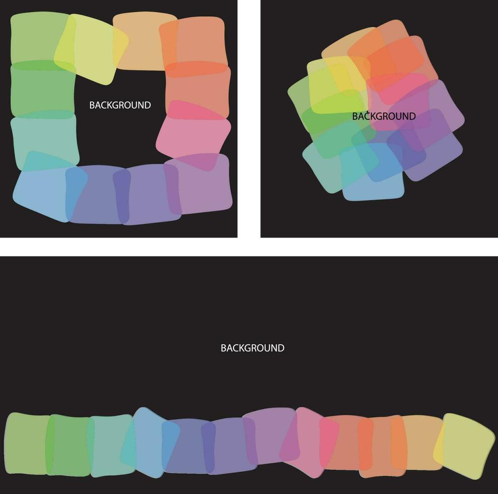 conjunto de modelo de capa de placas de cores transparentes. fundos de arco-íris para catálogos, folhetos corporativos. textura de linhas, elementos de cabeçalho de título. vetor