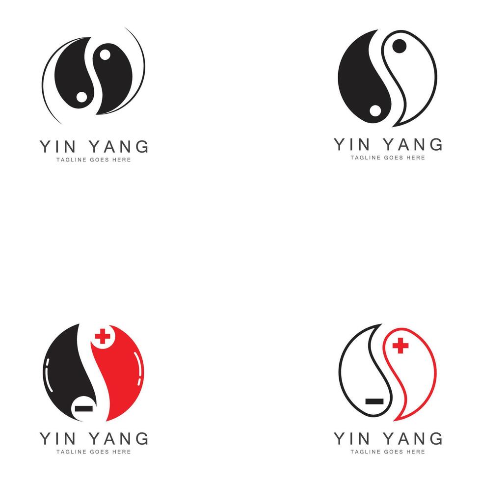 modelo de ilustração de design de ícone de vetor yin yang