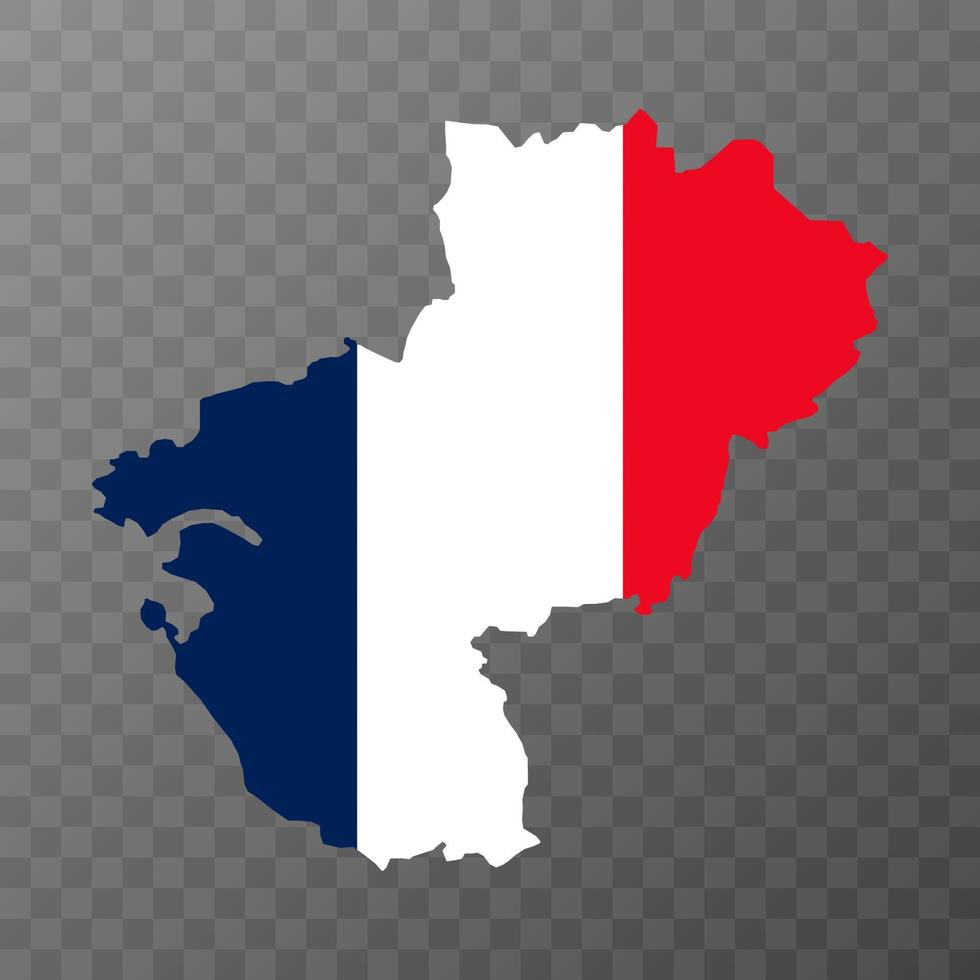 Pays de la loire mapa. região da França. ilustração vetorial. vetor