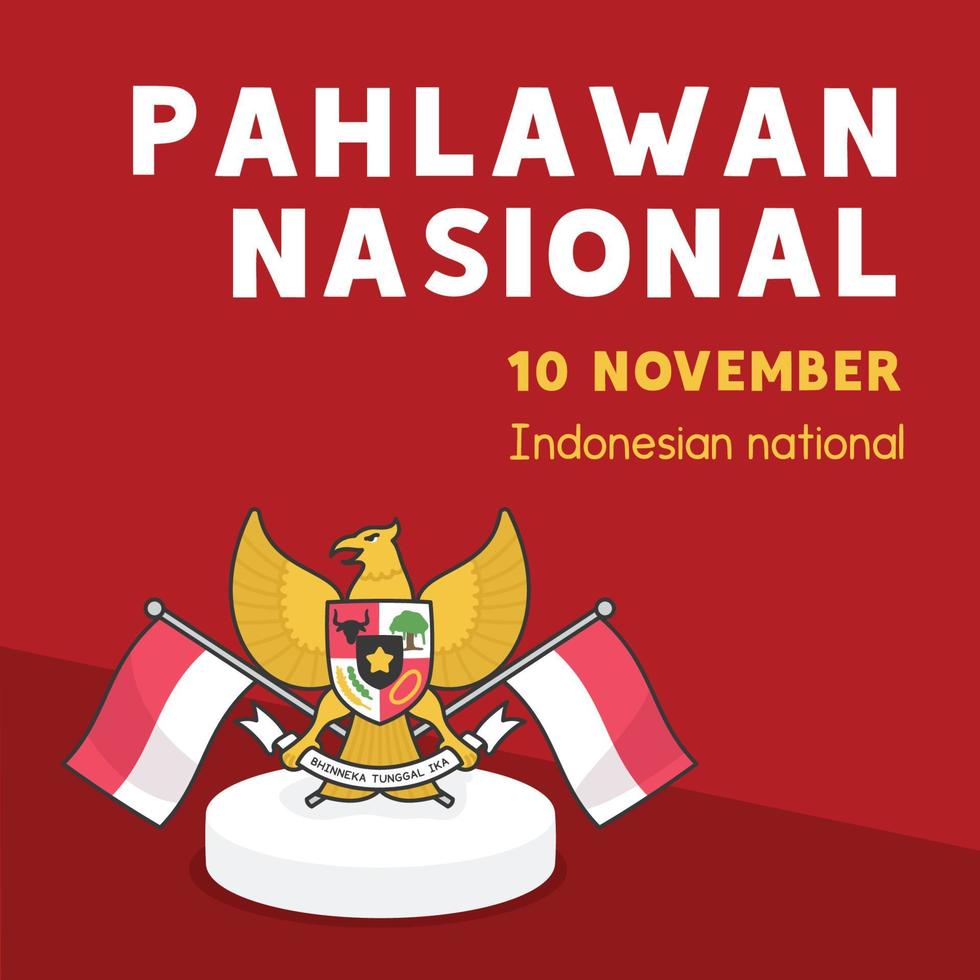 pancasila pahlawan nasional independência do vetor de bandeira da indonésia