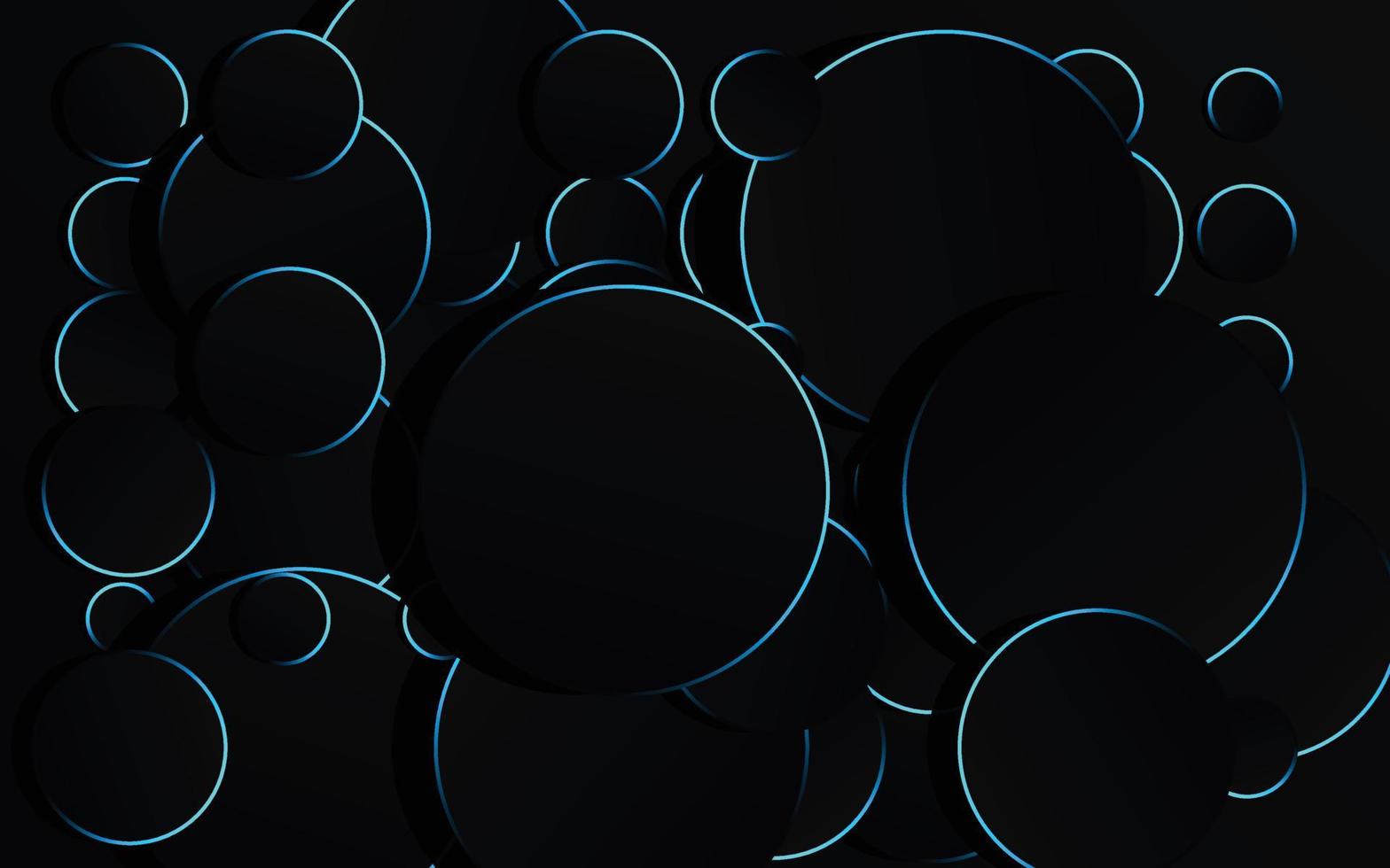 círculo azul abstrato na tecnologia de fundo preto vetor